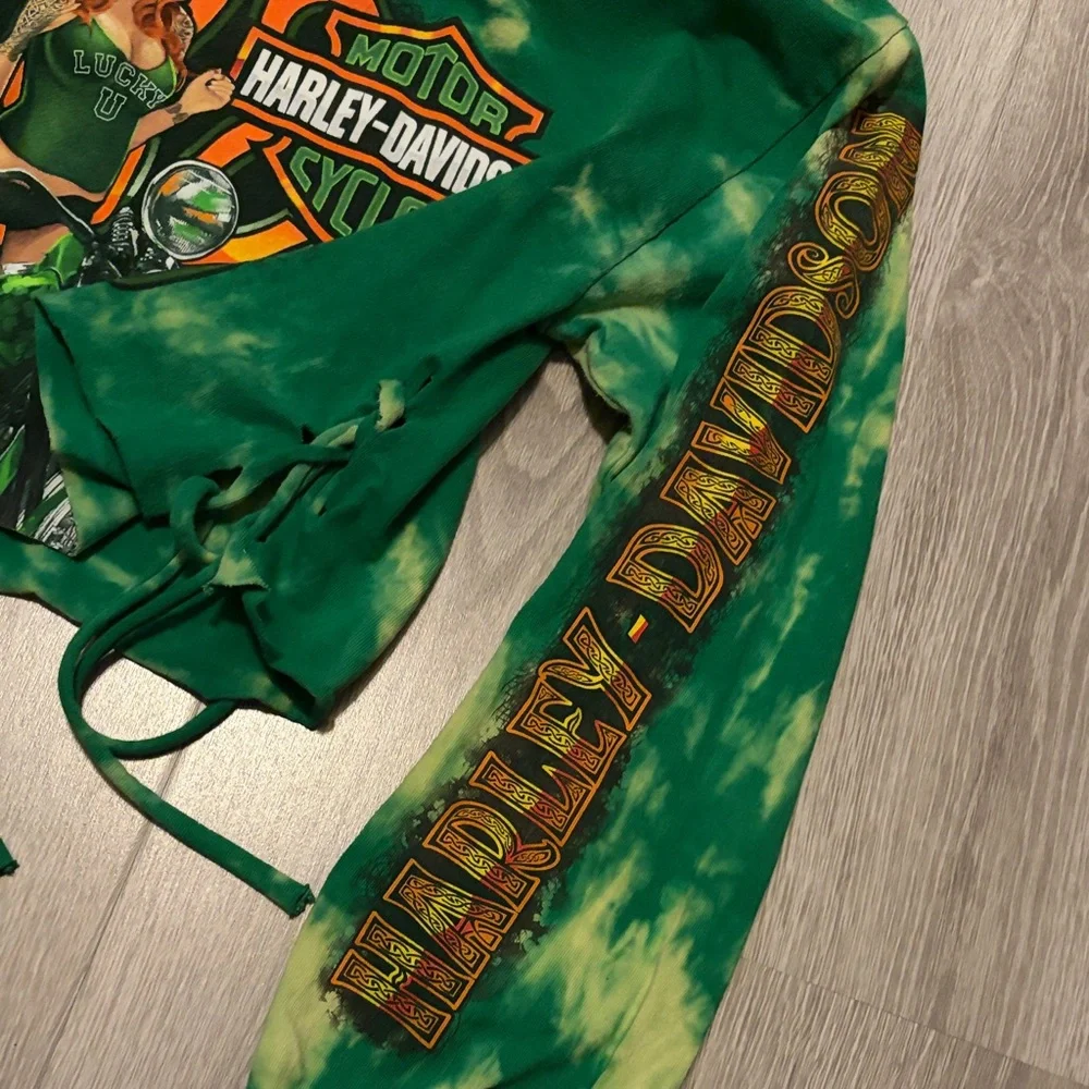 Harley-Davidson Green and Orange Graphic Crop Top - Picture 5 of 5